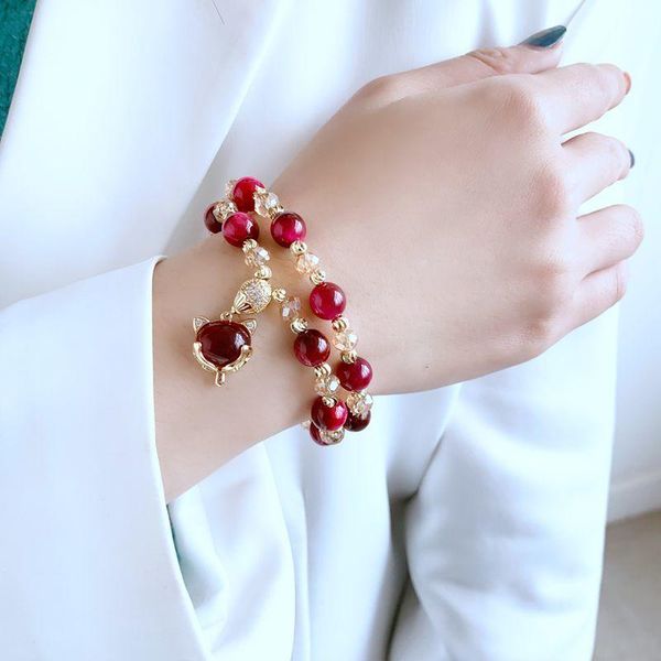 beaded, strands two-layer natural tiger's eye stone women's bracelet lucky transfer -shaped pendant that can bring high-end birthd, Black
beaded, strands two-layer natural tiger's eye stone women's bracelet lucky transfer -shaped pendant that can bring high-end birthd, Black
