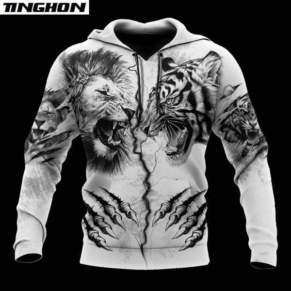 men's hoodies & sweatshirts tiger vs lion tattoo 3d all over printed men hoodie casual zipper pullover streetwear sudadera hombre ws7, Black
men's hoodies & sweatshirts tiger vs lion tattoo 3d all over printed men hoodie casual zipper pullover streetwear sudadera hombre ws7, Black