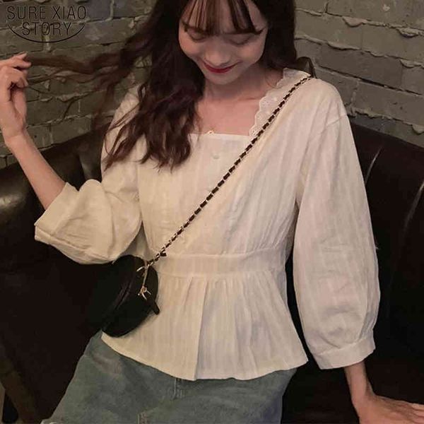 nine quarter casual ladies summer blouse vintage lace slim lantern sleeve shirts women square collar 9697 210415, White
nine quarter casual ladies summer blouse vintage lace slim lantern sleeve shirts women square collar 9697 210415, White