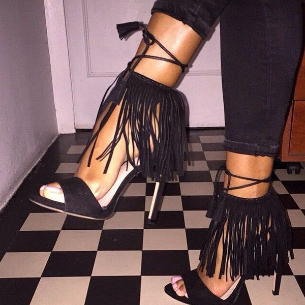 solid ankle wrap tassel embellished lace-up high sandal heels fashion cross peep toe stiletto heel sandals, Black
solid ankle wrap tassel embellished lace-up high sandal heels fashion cross peep toe stiletto heel sandals, Black