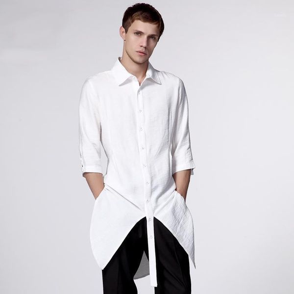 5xl2021 basic shirt personality irregular fifth sleeve clothes male medium-long men's casual shirts, White;black
5xl2021 basic shirt personality irregular fifth sleeve clothes male medium-long men's casual shirts, White;black