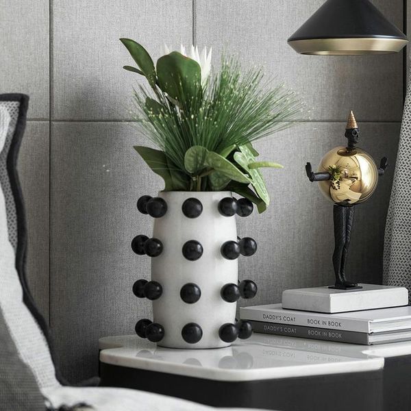 modern black white bumps round balls vase for sales office soft decor ornaments el club center exhibition hall living room vases
modern black white bumps round balls vase for sales office soft decor ornaments el club center exhibition hall living room vases