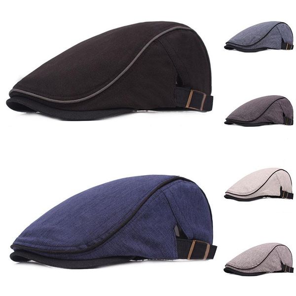 berets adjustable retro caps womens mens herringbone solid flat cap hat spring summer outdoor sun breathable bone brim hats, Blue;gray 
berets adjustable retro caps womens mens herringbone solid flat cap hat spring summer outdoor sun breathable bone brim hats, Blue;gray