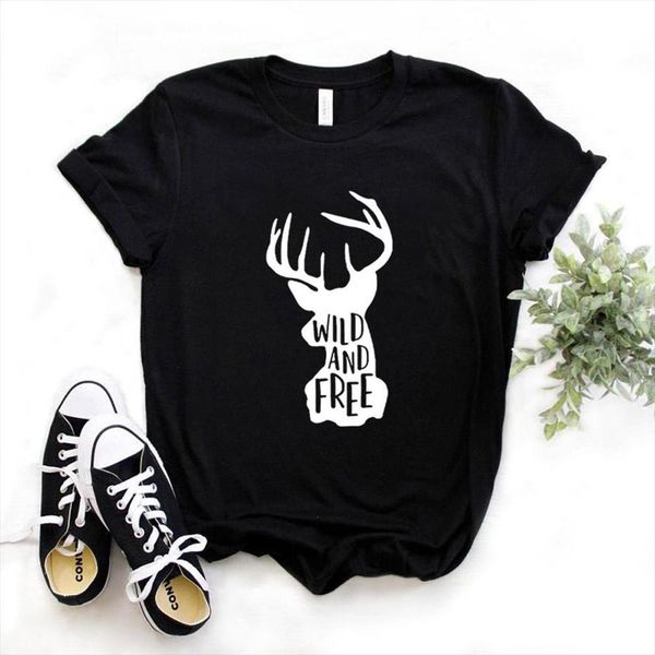 and women wild deer men print short sleeve o neck loose ladies causal tee clothes, White;black
and women wild deer men print short sleeve o neck loose ladies causal tee clothes, White;black
