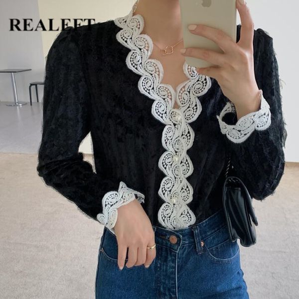 velvet lace shirt elegant korean style long sleeve v neck autumn winter women's casual blouse female 210428, White
velvet lace shirt elegant korean style long sleeve v neck autumn winter women's casual blouse female 210428, White