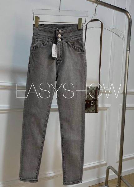 00249 high waist slim jeans daily care machine classic delicate style look thin women's, Blue
00249 high waist slim jeans daily care machine classic delicate style look thin women's, Blue