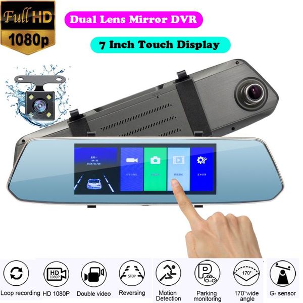 car dvr rear view mirror camera 7" ips touch screen dual lens full hd 1080p g-sensor night vision dash cam with rearview dashcam dvrs
car dvr rear view mirror camera 7" ips touch screen dual lens full hd 1080p g-sensor night vision dash cam with rearview dashcam dvrs