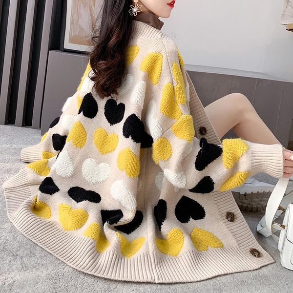 women's knits & tees loose love women cardigan sweater for fall/winter 2021 lazy style thick korean fashion long knitted jacket, White
women's knits & tees loose love women cardigan sweater for fall/winter 2021 lazy style thick korean fashion long knitted jacket, White