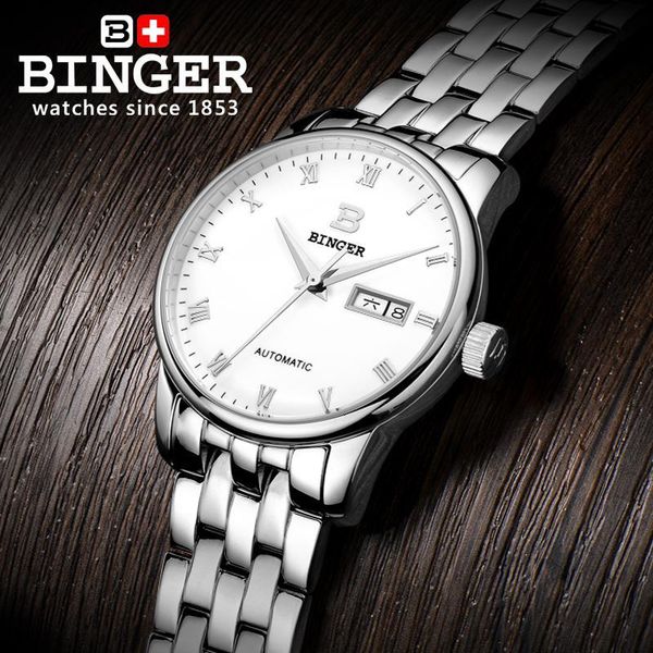switzerland men's watches luxury brand binger company mechanical clock full rvs waterproof bg-0400, Slivery;brown
switzerland men's watches luxury brand binger company mechanical clock full rvs waterproof bg-0400, Slivery;brown