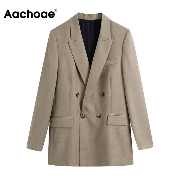 aachoae office casual double breasted khaki blazer suit women notched neck elegant blazers long sleeve ladies outerwear 211019, White;black
aachoae office casual double breasted khaki blazer suit women notched neck elegant blazers long sleeve ladies outerwear 211019, White;black