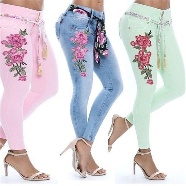 9636 5xl plus size women high waist stretchy flower embroidery denim pant female casual skinny jeans office lady pencil trousers, Blue
9636 5xl plus size women high waist stretchy flower embroidery denim pant female casual skinny jeans office lady pencil trousers, Blue