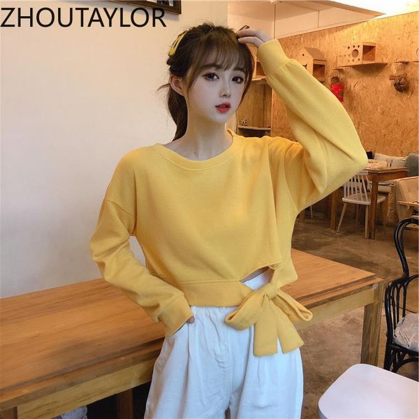 women's hoodies & sweatshirts zhoutaylor sweatshirt women short office lady fashion full sleeve lace up solid o-neck loose autumn pullo, Black
women's hoodies & sweatshirts zhoutaylor sweatshirt women short office lady fashion full sleeve lace up solid o-neck loose autumn pullo, Black