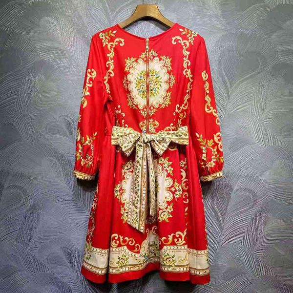 dress seqinyy ed red vintage flowers print early spring summer fashion design feminine track belt of casual beads, Black;gray
dress seqinyy ed red vintage flowers print early spring summer fashion design feminine track belt of casual beads, Black;gray