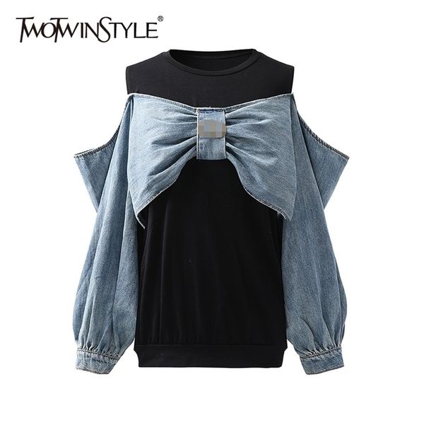 casual patchwork bowknot sweatshirt for women o neck long sleeve off shoulder korean sweatshirts female fashion 210524, Black
casual patchwork bowknot sweatshirt for women o neck long sleeve off shoulder korean sweatshirts female fashion 210524, Black