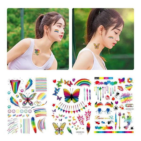 temporary tattoos body art environmental waterproof disposable rainbow tattoo stickers face hand super cool
temporary tattoos body art environmental waterproof disposable rainbow tattoo stickers face hand super cool