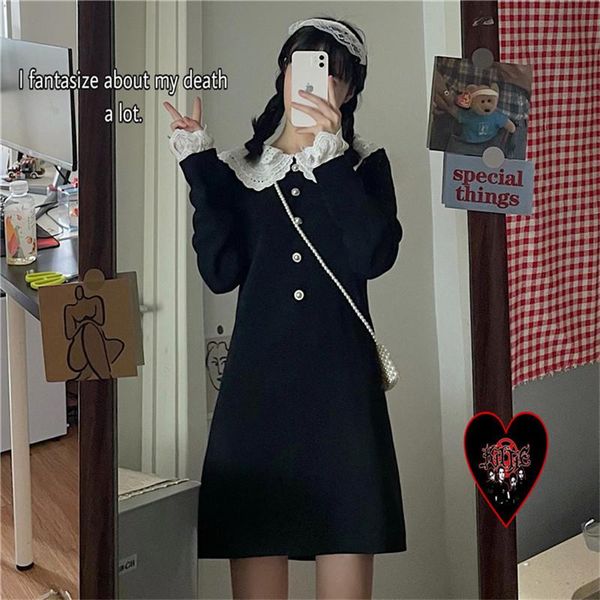 casual dresses vintage girls long sleeve patchwork lace womens harajuku doll collar black dress female mini, Black;gray
casual dresses vintage girls long sleeve patchwork lace womens harajuku doll collar black dress female mini, Black;gray