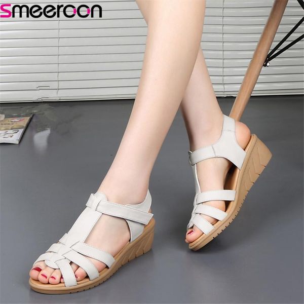 dress shoes smeeroon 2021 arrival women sandals genuine leather solid colors summer comfortable wedges woman black
dress shoes smeeroon 2021 arrival women sandals genuine leather solid colors summer comfortable wedges woman black