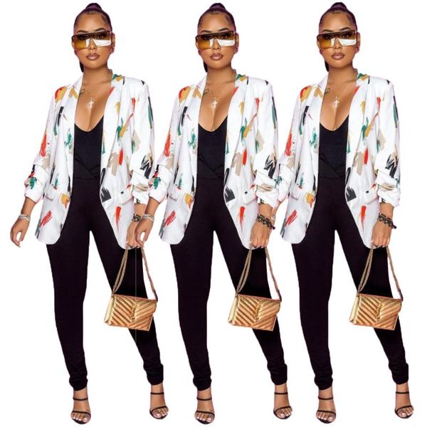 women's suits & blazers women print button coats loose straight regular coat female office lady autumn 2021, White;black
women's suits & blazers women print button coats loose straight regular coat female office lady autumn 2021, White;black