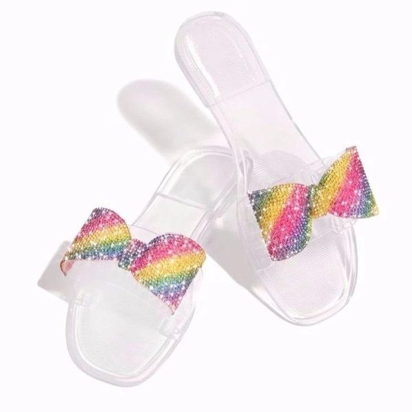slippers woman transparent jelly 2021 summer women rainbow crystal flats laides open toe slides female beach shoes, Black
slippers woman transparent jelly 2021 summer women rainbow crystal flats laides open toe slides female beach shoes, Black