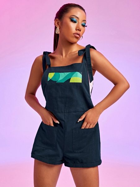 x ishaarah knot strap pocket front graphic print romper q6rb#, White
x ishaarah knot strap pocket front graphic print romper q6rb#, White