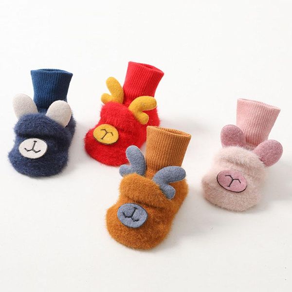 socks winter baby thick warm plush cute cartoon elk ears non-slip soled born toddler boy girl home floor first walkers, Pink;yellow
socks winter baby thick warm plush cute cartoon elk ears non-slip soled born toddler boy girl home floor first walkers, Pink;yellow