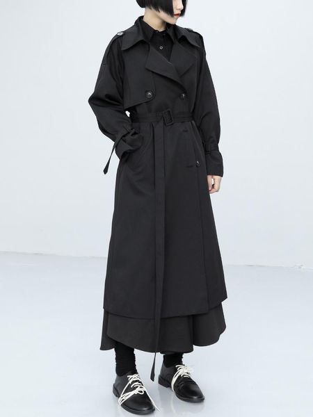 women's trench coats long windbreaker 2021 autumn winter korean fashion loose retro work coat large casual, Tan;black
women's trench coats long windbreaker 2021 autumn winter korean fashion loose retro work coat large casual, Tan;black
