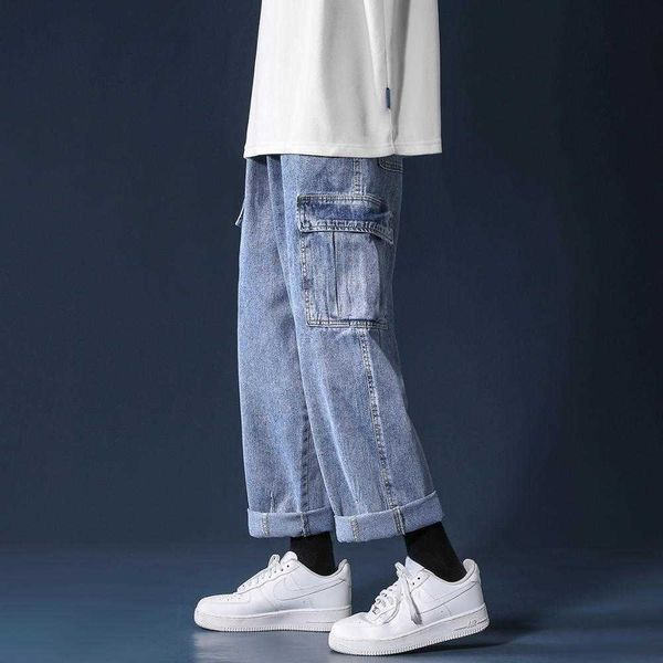 men's jeans men spring autumn vintage washed loose wide leg pants big pockets straight cargo baggy denim streetwear pp2n, Blue
men's jeans men spring autumn vintage washed loose wide leg pants big pockets straight cargo baggy denim streetwear pp2n, Blue
