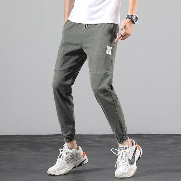 men's pants 2021 summer stretch casual corset jeans loose korean small leg mid waist wash capris, Black
men's pants 2021 summer stretch casual corset jeans loose korean small leg mid waist wash capris, Black