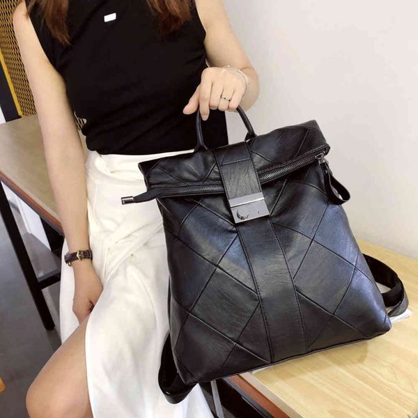 hong kong fashion backpack women's 2021 soft leather large capacity travel bag versatile student schoolbag trend
hong kong fashion backpack women's 2021 soft leather large capacity travel bag versatile student schoolbag trend