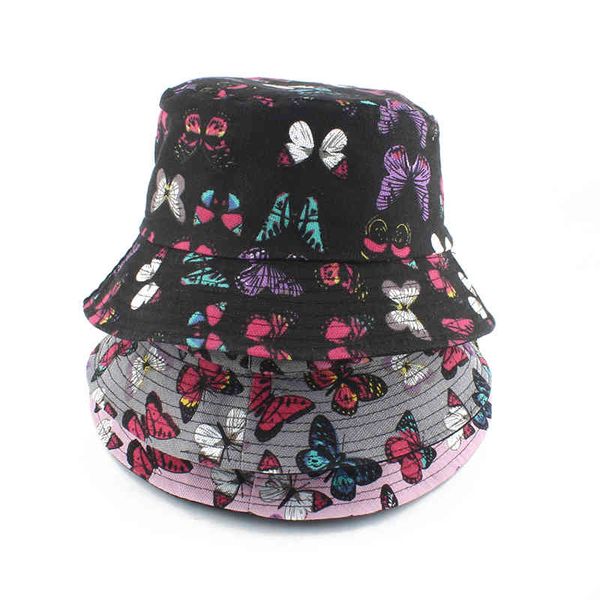 fashion women butterfly print fisherman hat panama reversible bucket hats casual sun protection fishing cap, Blue;gray
fashion women butterfly print fisherman hat panama reversible bucket hats casual sun protection fishing cap, Blue;gray