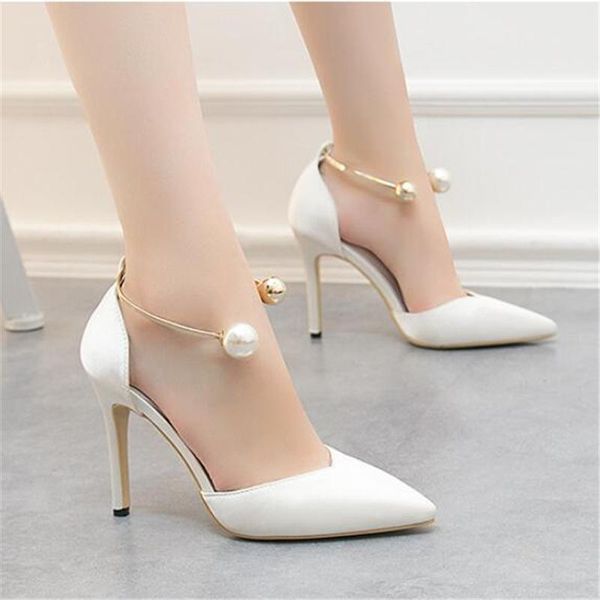 dress shoes woman sandals pointed shallow satin hollow out high heel fashion pearl button nightclub stiletto heels stilett, Black
dress shoes woman sandals pointed shallow satin hollow out high heel fashion pearl button nightclub stiletto heels stilett, Black