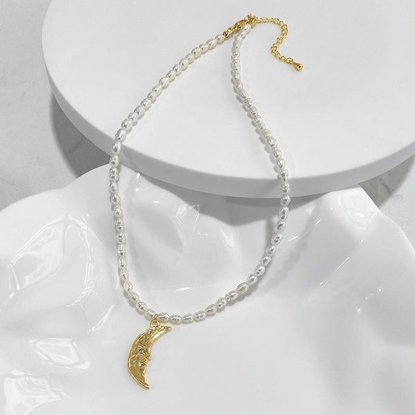 pendant necklaces statement natural freshwater pearls chain crescent moon necklace for women chic gold elegant bohemian chokers, Silver
pendant necklaces statement natural freshwater pearls chain crescent moon necklace for women chic gold elegant bohemian chokers, Silver