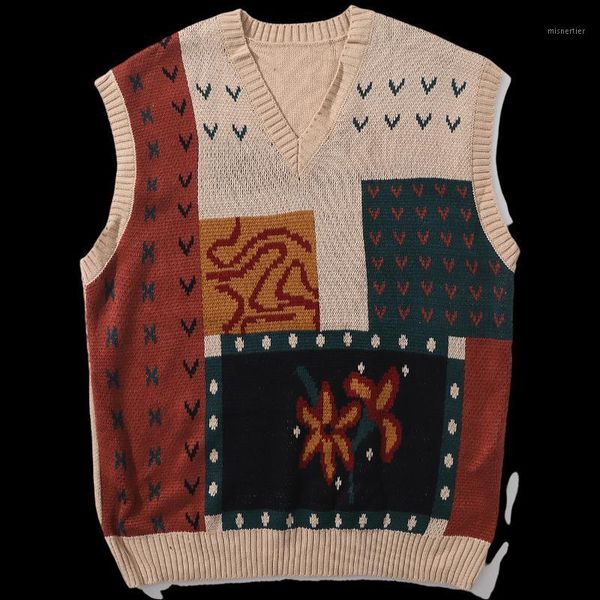 men's vests harajuku streetwear knitted sleeveless sweaters vest men vintage flowers print v neck 2021 fashion loose pullover tank unis, Black;white
men's vests harajuku streetwear knitted sleeveless sweaters vest men vintage flowers print v neck 2021 fashion loose pullover tank unis, Black;white