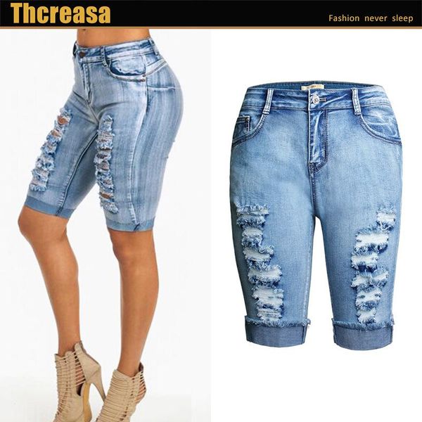europe and the amazon elastic washed torn edge women's jeans 7 minutes of pants tall waist hole are female, Blue
europe and the amazon elastic washed torn edge women's jeans 7 minutes of pants tall waist hole are female, Blue