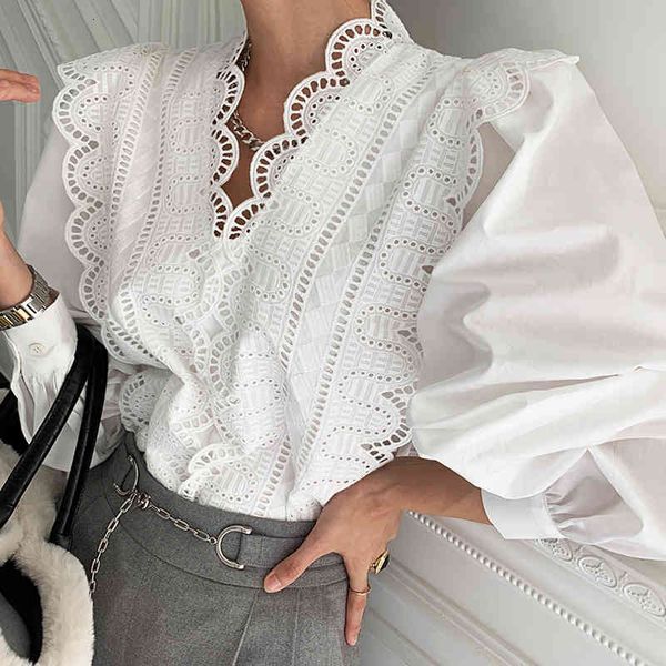 women's blouses & shirts spring chiffon blouse women v neck lace patchwork long sleeve white and korean style casual shirt w
women's blouses & shirts spring chiffon blouse women v neck lace patchwork long sleeve white and korean style casual shirt w