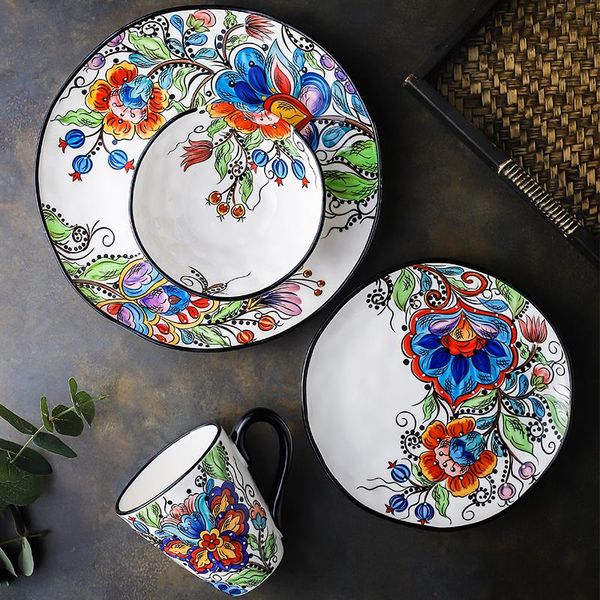dishes & plates eecamail american country hand-painted ceramic tableware western dish steak plate salad snack underglaze
dishes & plates eecamail american country hand-painted ceramic tableware western dish steak plate salad snack underglaze