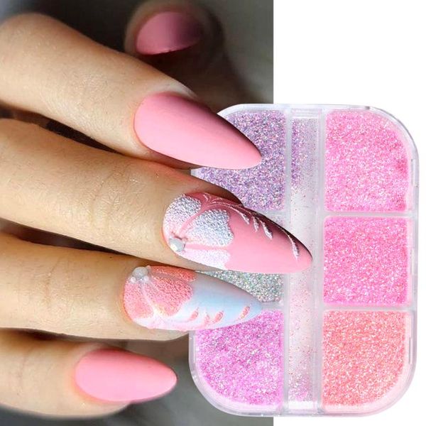 nail glitter 6grids summer sugar chrome powder pink diamond art sandy pigment sequins sparkly manicure decoration nf1909-10, Silver;gold
nail glitter 6grids summer sugar chrome powder pink diamond art sandy pigment sequins sparkly manicure decoration nf1909-10, Silver;gold