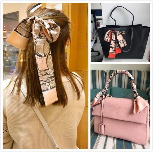 fashion handbag print small rectangle scarf headband brand silk scarves female can for handbags, Blue;gray
fashion handbag print small rectangle scarf headband brand silk scarves female can for handbags, Blue;gray