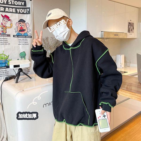 men's hoodies & sweatshirts hiphop streetwear sweatshirt casual stitching oversize loose sports long sleeve pullover clothes thick win, Black
men's hoodies & sweatshirts hiphop streetwear sweatshirt casual stitching oversize loose sports long sleeve pullover clothes thick win, Black