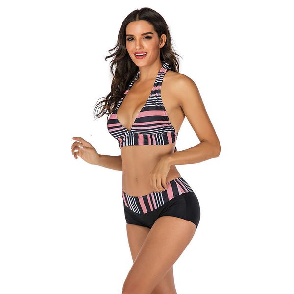 striped v-neck bandage multicolor bikini mid waist open back with hanging neck split swimsuit, White;black
striped v-neck bandage multicolor bikini mid waist open back with hanging neck split swimsuit, White;black