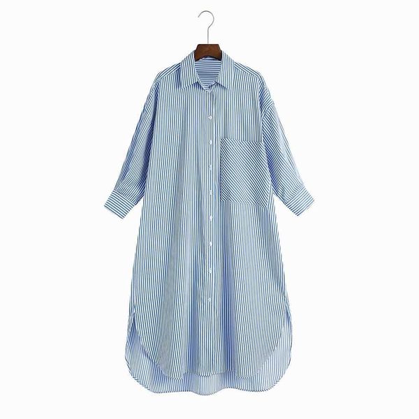 women wide long shirt dress spring fashion plus size lady loose striped dresses 210602, Black;gray
women wide long shirt dress spring fashion plus size lady loose striped dresses 210602, Black;gray