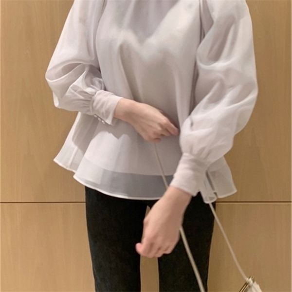 lace mesh chiffon cute kawaii blouse for women office streetwear elegant vintage japanese kroean 210416, White
lace mesh chiffon cute kawaii blouse for women office streetwear elegant vintage japanese kroean 210416, White