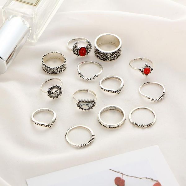 cluster rings 14 pcs/set bohemian vintage crown water drops stars geometric crystal ring set women charm joint party wedding jewelry gift, Golden;silver
cluster rings 14 pcs/set bohemian vintage crown water drops stars geometric crystal ring set women charm joint party wedding jewelry gift, Golden;silver