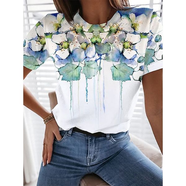 oil paint plant pattern ladies fashion style 3d printing round neck casual streetwear summer basic short-sleeved t-shirt, White
oil paint plant pattern ladies fashion style 3d printing round neck casual streetwear summer basic short-sleeved t-shirt, White