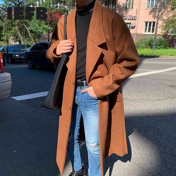 iefb winter thickened woolen coat men's medium length korean fashionable handsome clothes with belt good quality coat 9y4792 210524, Black
iefb winter thickened woolen coat men's medium length korean fashionable handsome clothes with belt good quality coat 9y4792 210524, Black