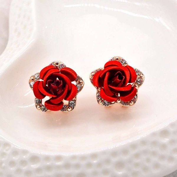 korean rhinestone rose temperament female five pointed star versatile earrings, Black
korean rhinestone rose temperament female five pointed star versatile earrings, Black
