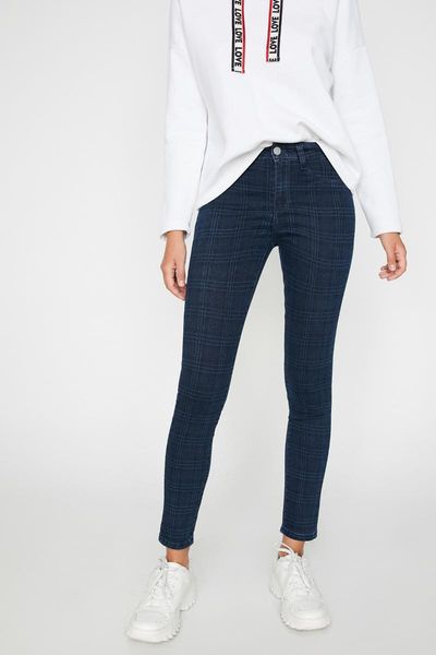 women's leggings blue high waist slim fit pocket detailed jean 0 kak47033dd, Black