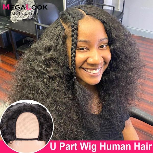 glueless u part wig human hair wigs for black women brazilian deep wave megalook 180 density1, Black;brown
glueless u part wig human hair wigs for black women brazilian deep wave megalook 180 density1, Black;brown