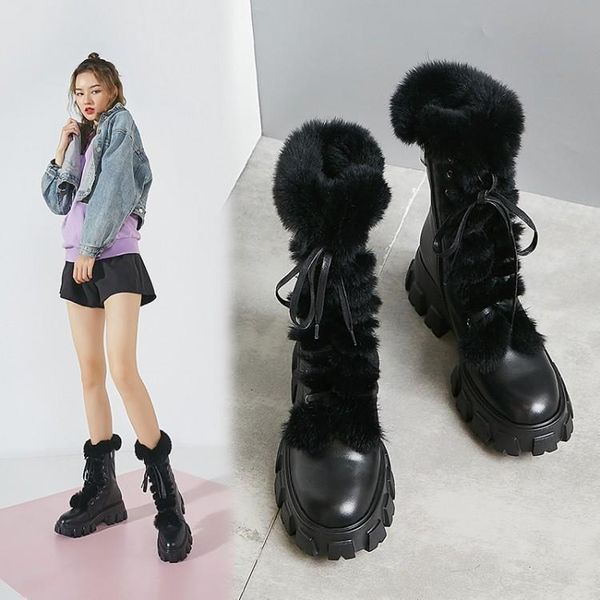 boots bottes femme ankle women's winter thick bottom shoes cow leather lace up zipper keep warm mid-calf botas mujer, Black
boots bottes femme ankle women's winter thick bottom shoes cow leather lace up zipper keep warm mid-calf botas mujer, Black