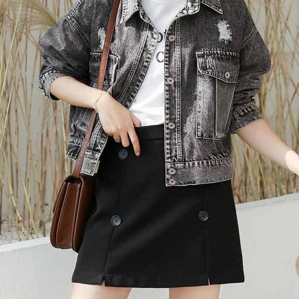 women's jackets smoke gray denim jacket korean loose spring autumn fashion short cut holes streetwear cowboy jeans coat harajuku, Black;brown
women's jackets smoke gray denim jacket korean loose spring autumn fashion short cut holes streetwear cowboy jeans coat harajuku, Black;brown